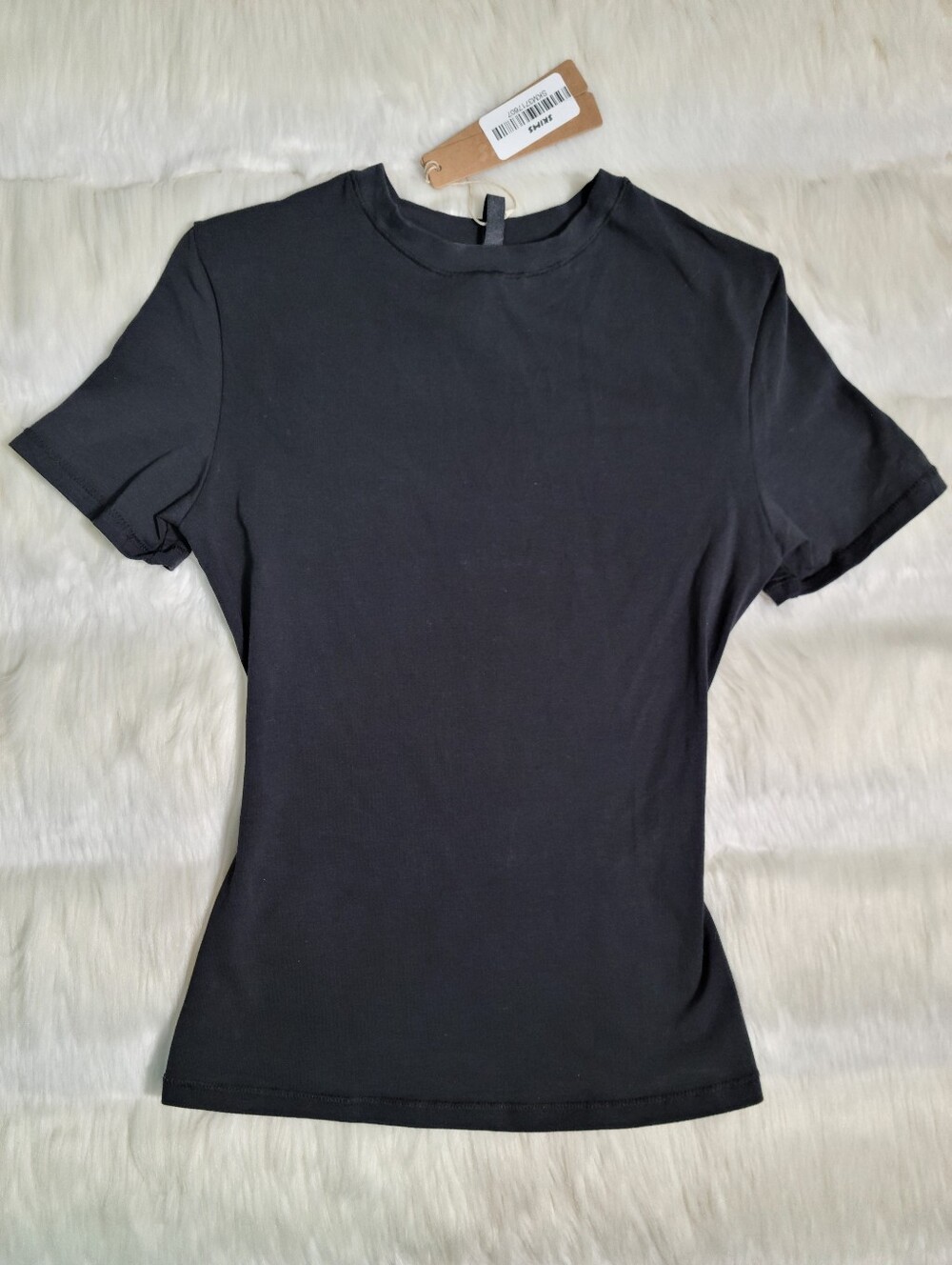 SKIMS Cotton Jersey T-shirt Black Soot Women XS NEW